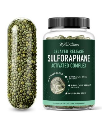 50mg Sulforaphane Supplement from Broccoli Sprouts, NRF2 Activation, Cellular and Immune Support, 120 Microbeadlets
