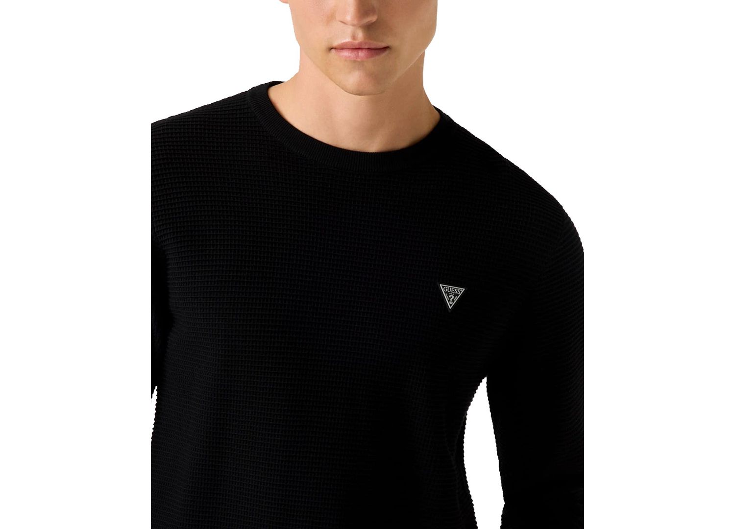 Men's Waffle Stitch Long-Sleeve Regular-Fit Sweater