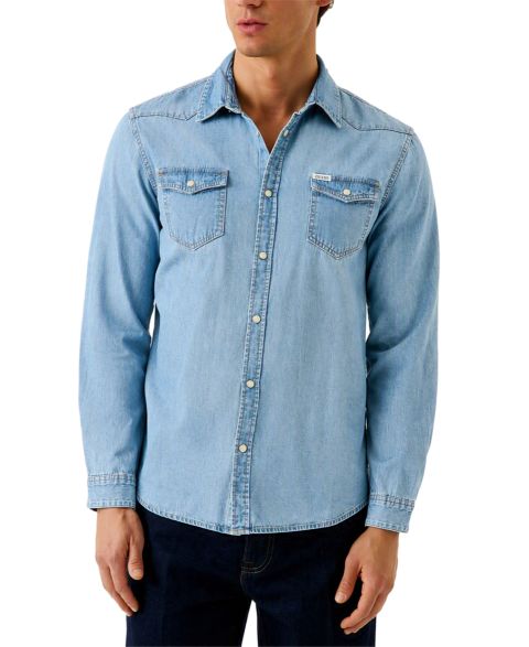 Мужская рубашка GUESS Truckee Denim Western, цвет: Carmel