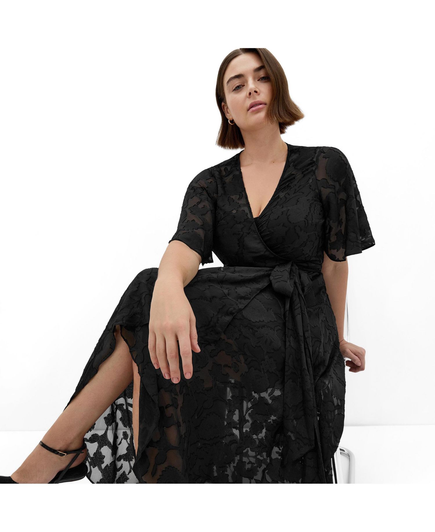 Women's Plus Size Love Wrap Maxi Dress