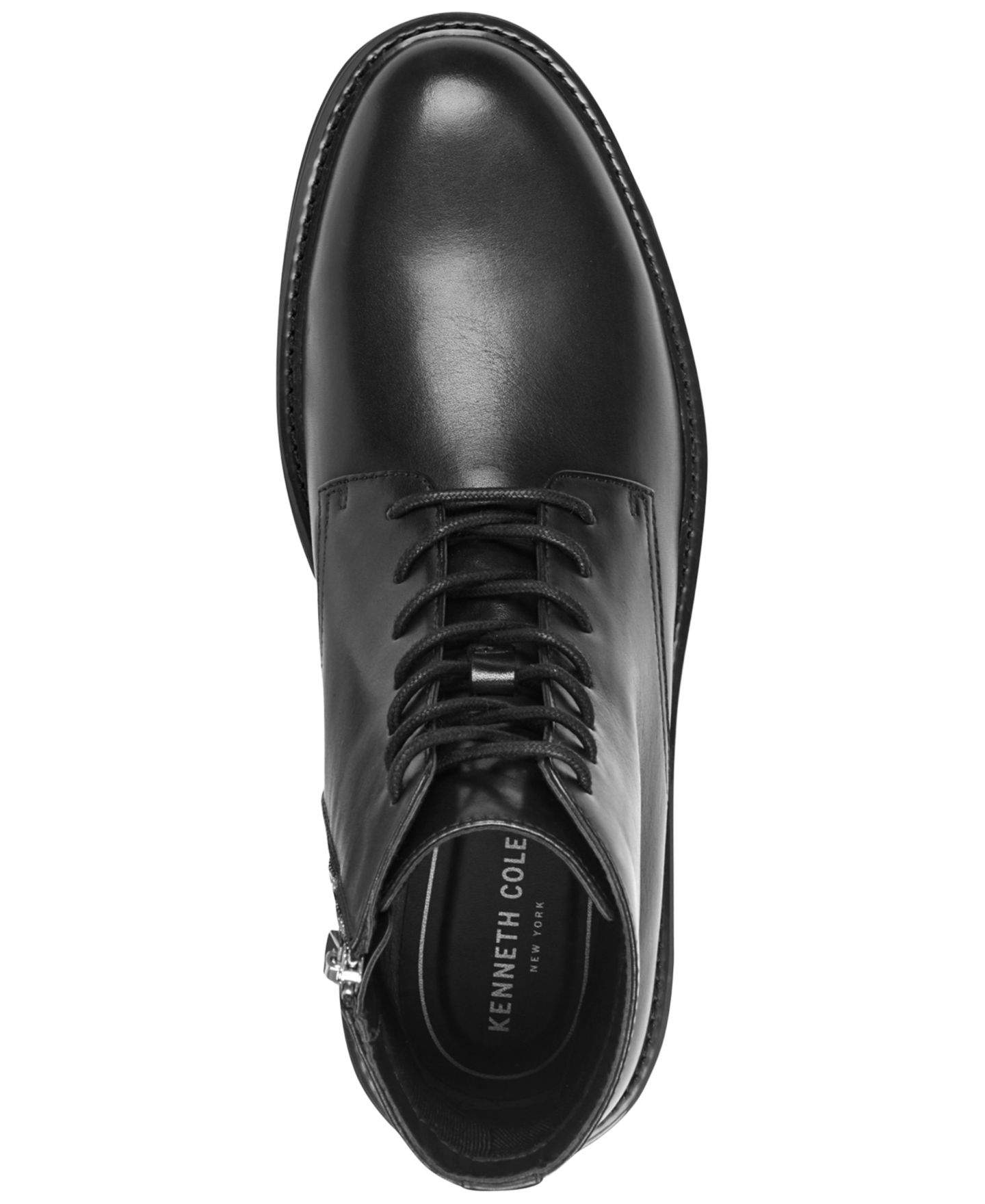 Мужские ботинки Kenneth Cole New York Dismon Leather Lace-Up Combat, цвет: Чёрный — фото 4