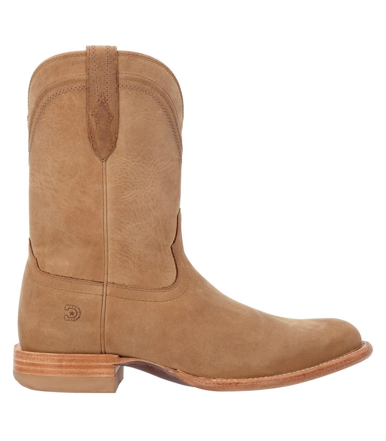 Men's Santa Fe Full-Grain Leather Mid Calf Round Toe Roper Boots