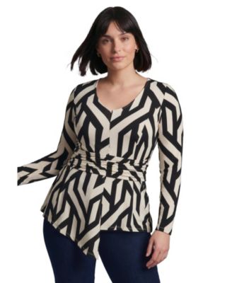 Plus Size Delia Draped Asymmetrical Top