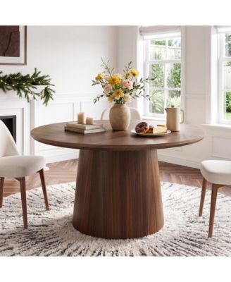 47.24 Inches Round Dining Table,Modern Wooden Kitchen Table