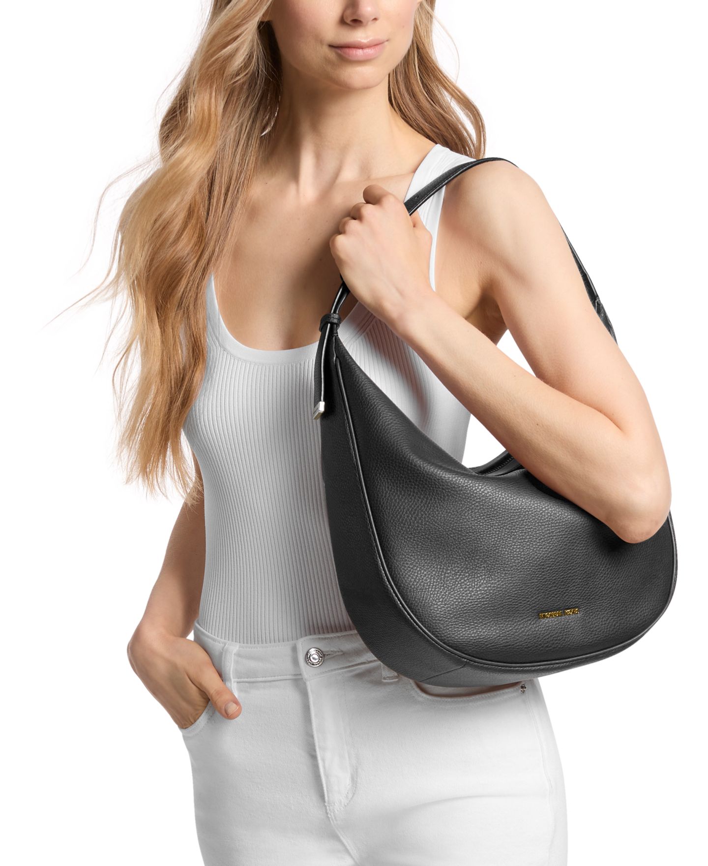 Женская сумка Michael Kors Skye Medium Adjustable Shoulder, цвет: Чёрный — фото 4