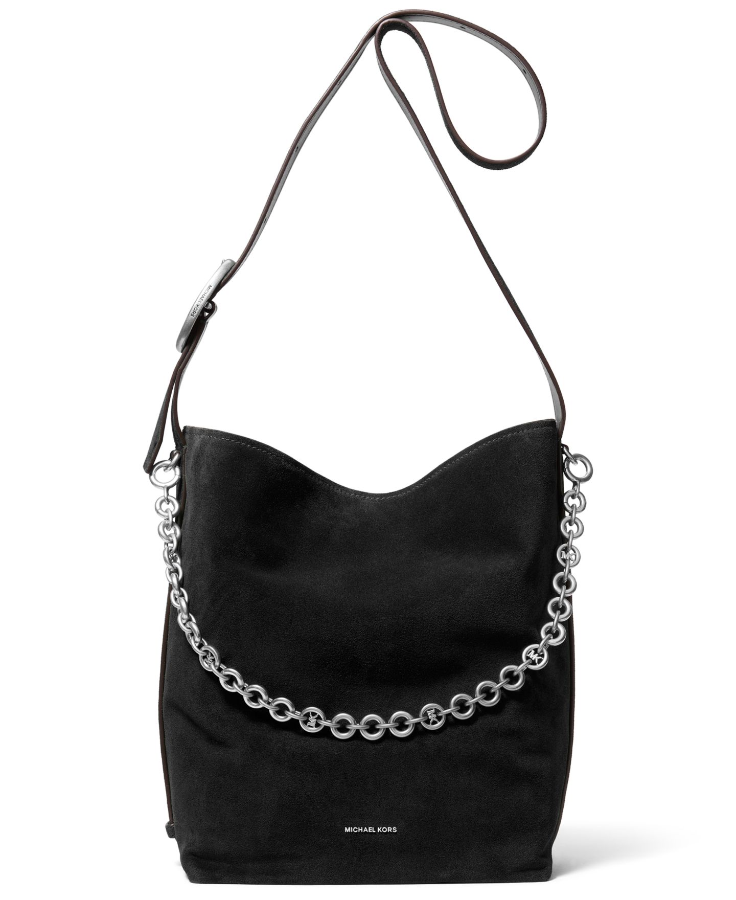 Женская сумка Michael Kors Nolita Large Bucket Shoulder Bag with Chain, цвет: Чёрный — фото 1