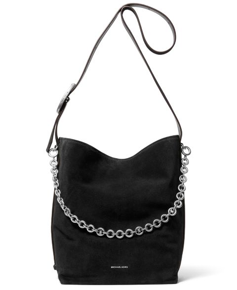 Женская сумка Michael Kors Nolita Large Bucket Shoulder Bag with Chain, цвет: Чёрный