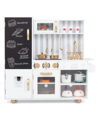 32.5 in Pretend Play Kitchen with Dishwasher and Water Dispenser