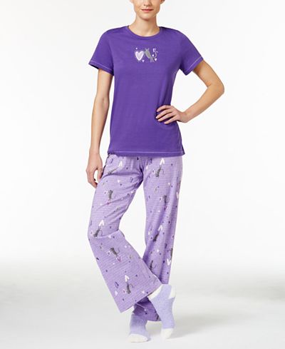 Hue Knit Pajama Set with Socks
