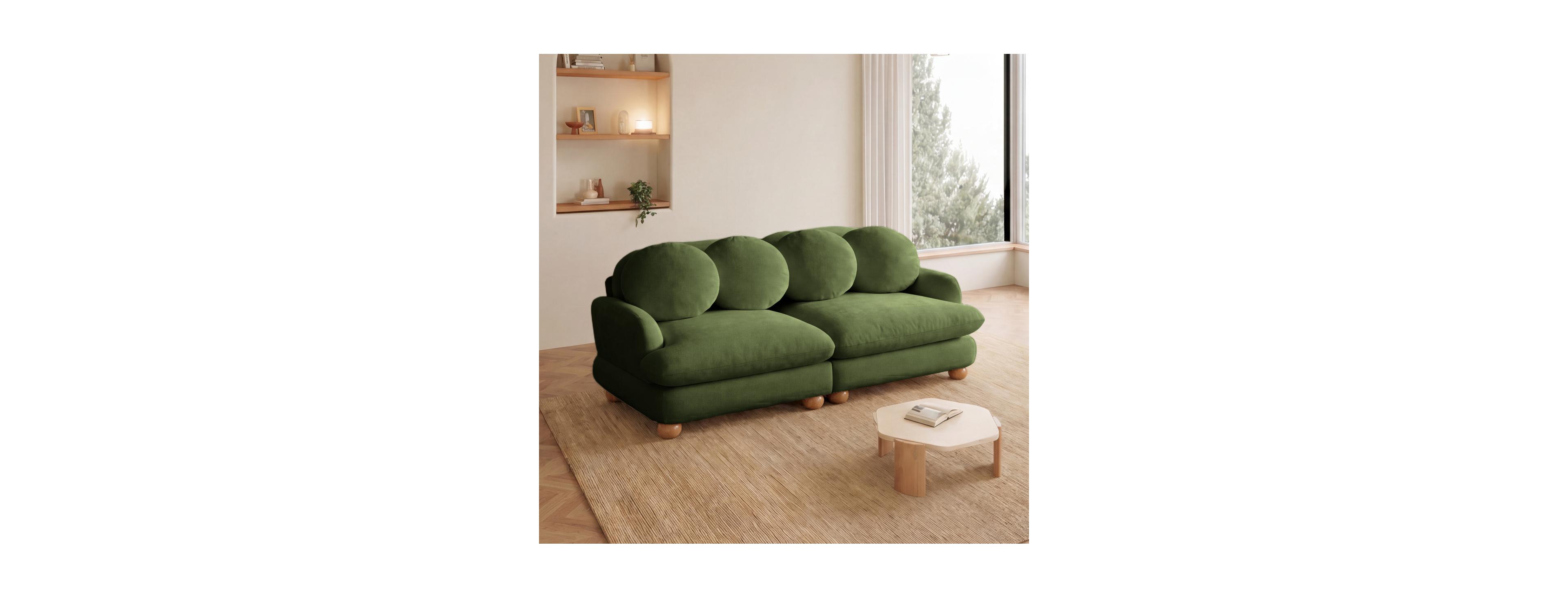 Streamdale Furniture Comfy Chenille 2-Seater Loveseat with 4 Pillows