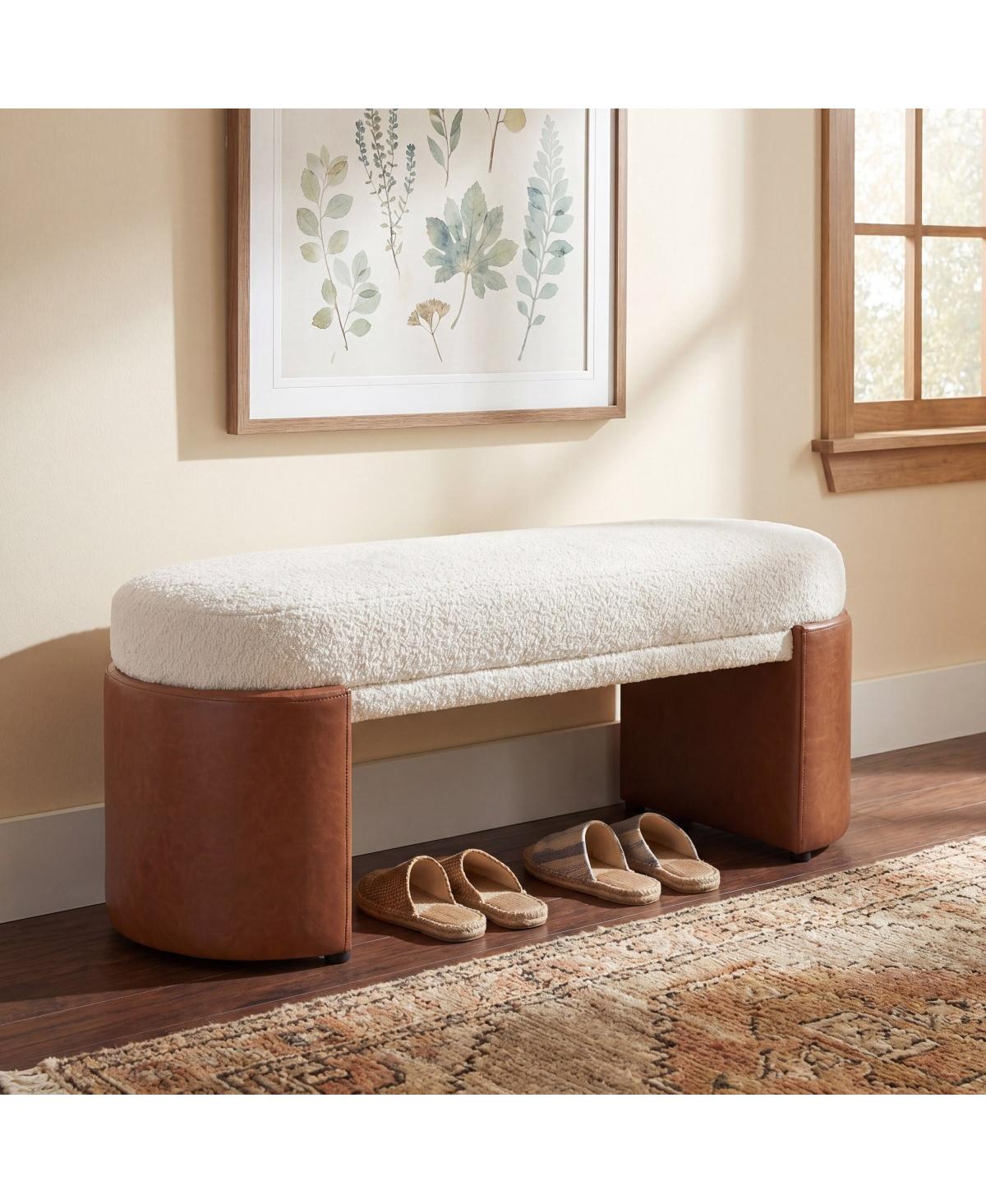 Streamdale Furniture Pu Modern Dining Accent Bench, 48 - Beige,brown