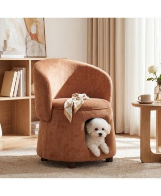 Pet-Friendly Chair with Hidden Nook and Storage Seat