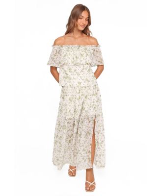 Women's Vanessa Off-Shoulder Top and Tiered Maxi Skirt, 2-Piece Set