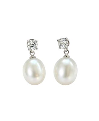 Imitation Pearl and Crystal Bridal Dangle Earring