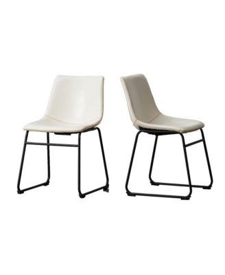 Lotusville Vintage PU Leather Dining Chairs, Set of 2