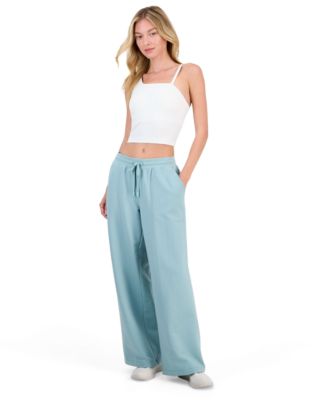 Women's Fleece Open-Hem Wide-Leg Pants