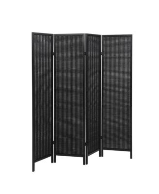 Inkwell 4-Panel Bamboo Room Divider, Folding Screen