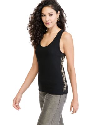 Women's Crystal Embellished Scoop Neck Tank