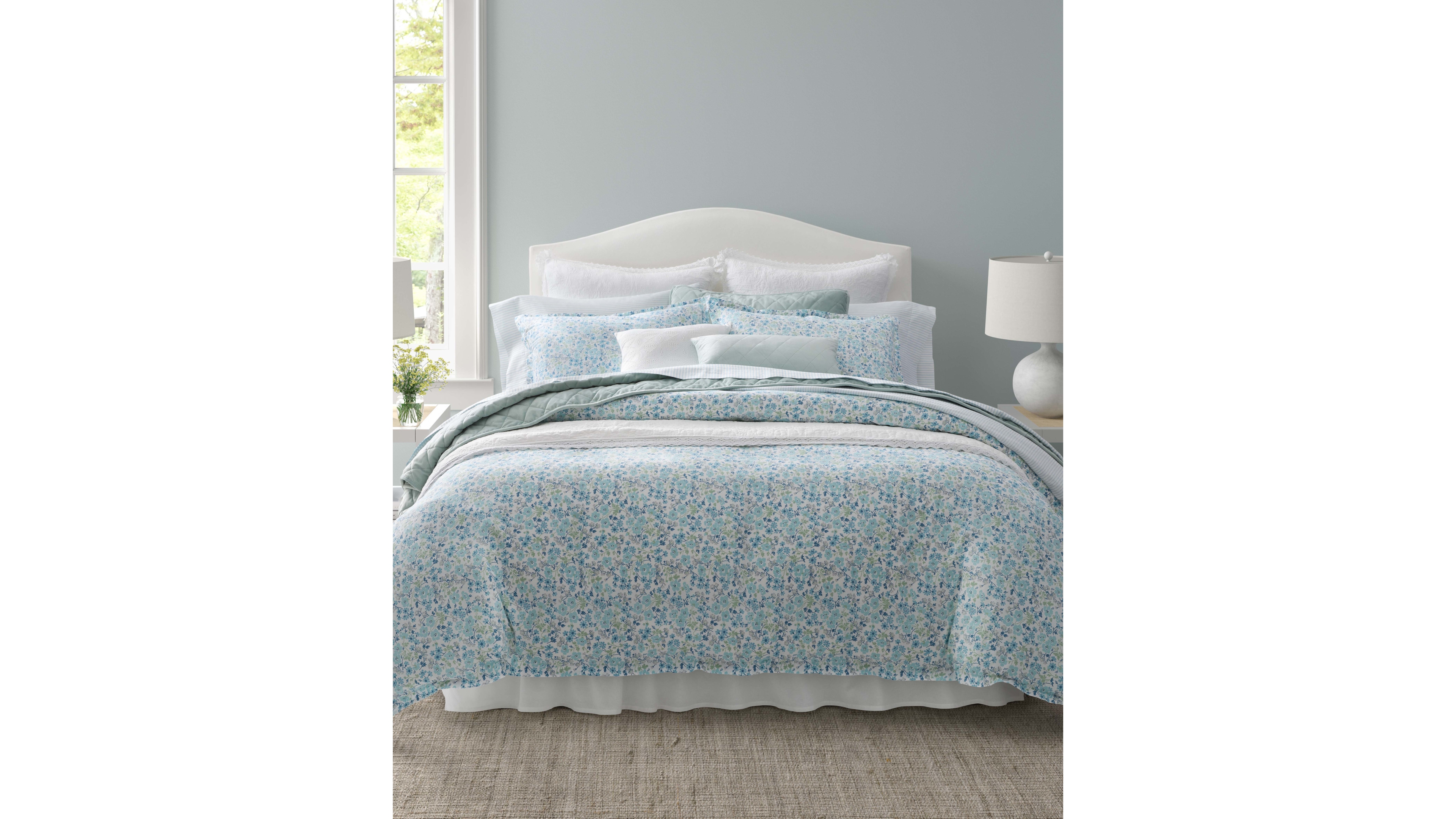 Laura Ashley Jaynie Stonewashed Cotton 2-Pc. Duvet Cover Set, Twin