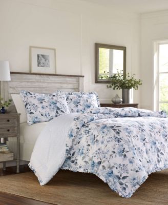 Laura Ashley - Chloe Cottage 2 Pc. Comforter Set, Twin Open Blue