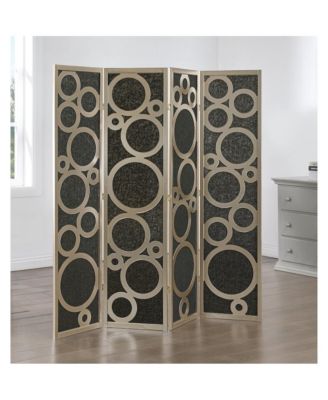 4-Panel Room Divider, Decorative Folding Freestanding Privacy Screen