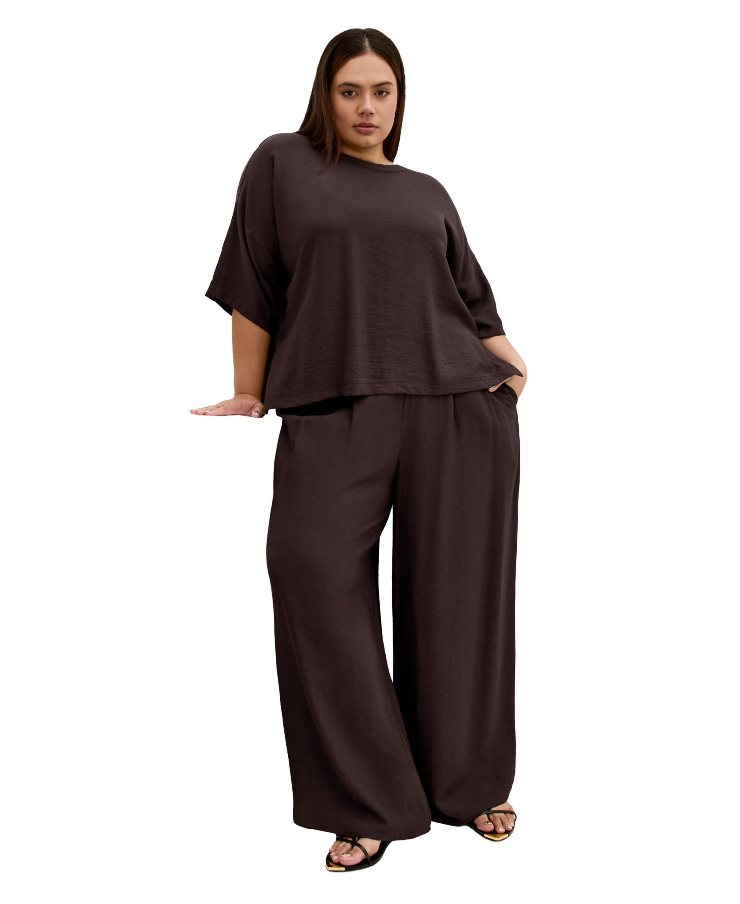 Plus Size Alexi Drop-Shoulder Relaxed Hip-Length Top