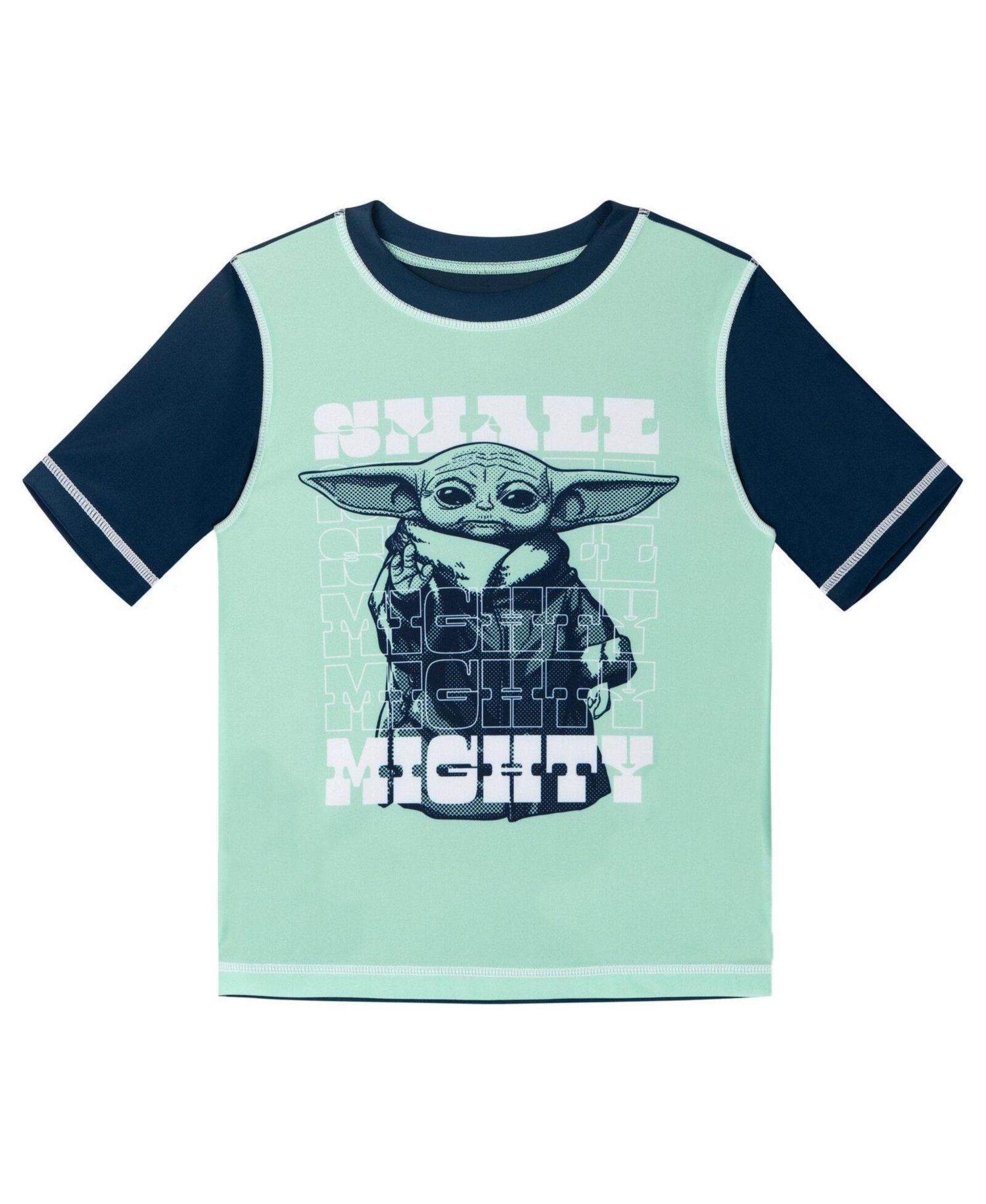 Boys' 4-20 Grogu Short-Sleeve Rash Guard and Swim Trunks, 2-Piece Set