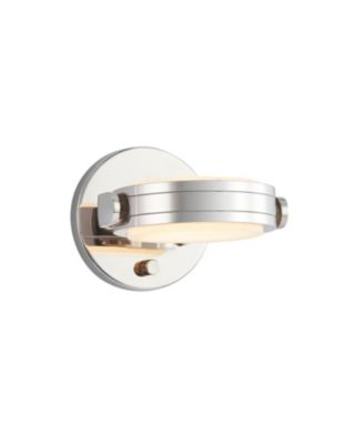 Blanco 6-in Alabaster Damp-Rated Dimmable LED Wall/Vanity Light with Polished Nickel