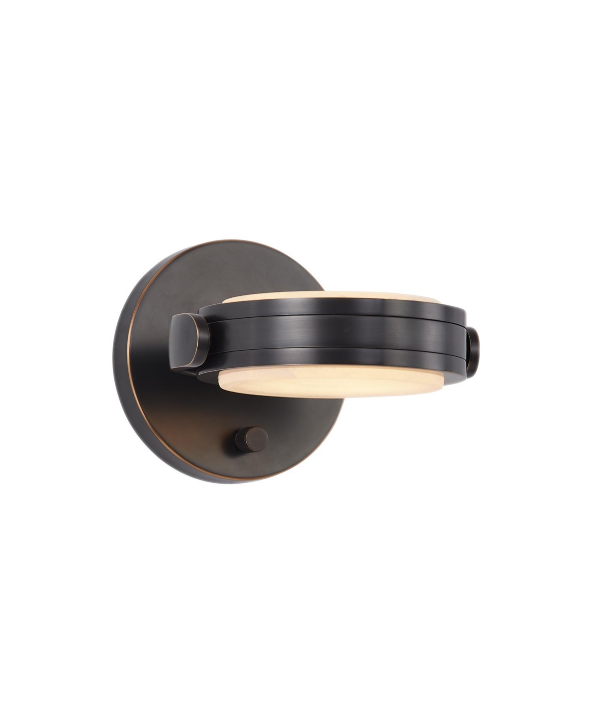 Alora Blanco 6-in Alabaster Damp-Rated Dimmable Led Wall/Vanity Light with Polished Nickel - Urban bronze/alabaster