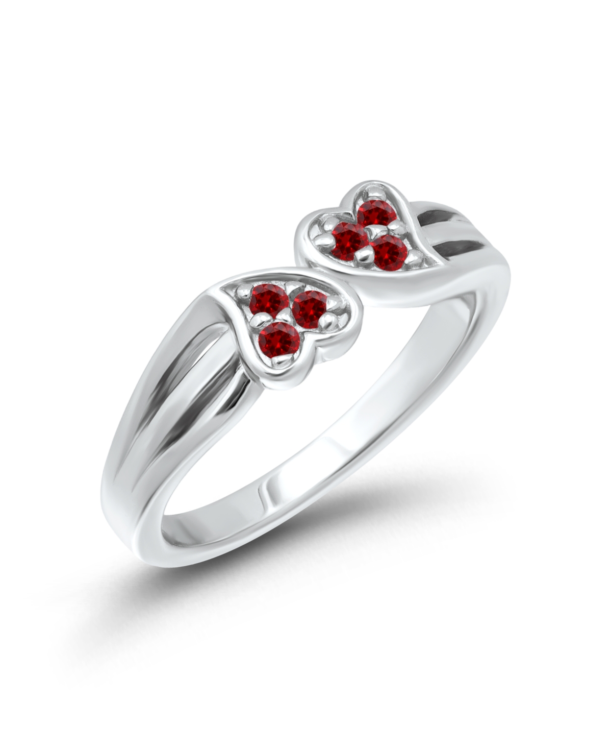 Macy's Cubic Zirconia Red Double-Heart Ring