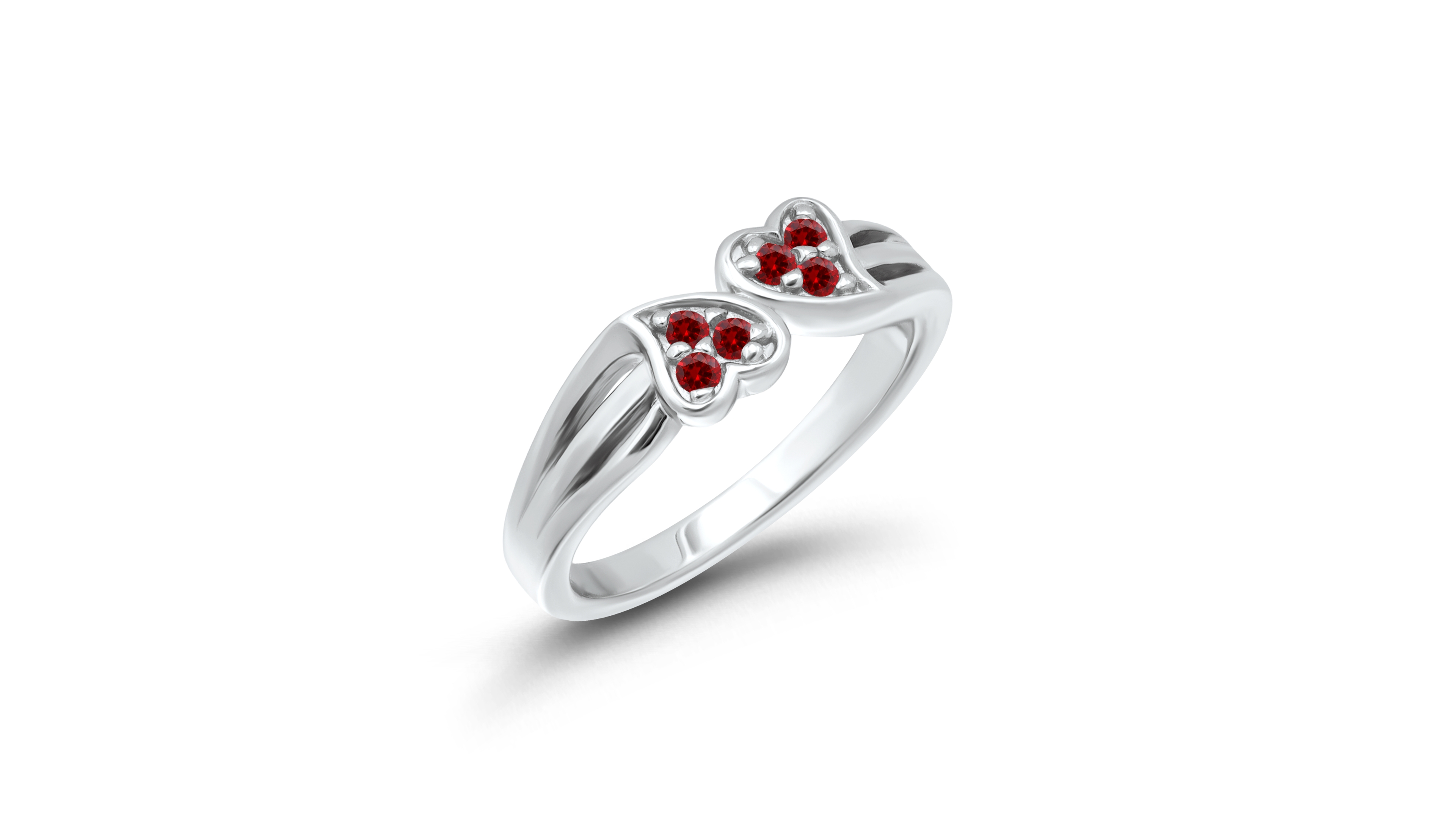 Macy's Cubic Zirconia Red Double-Heart Ring