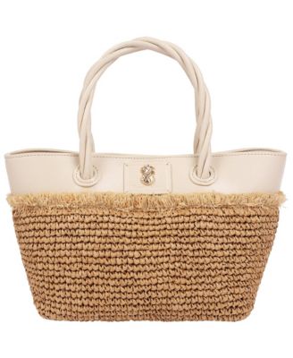 Charlotte Raffia Fringe Medium Tote