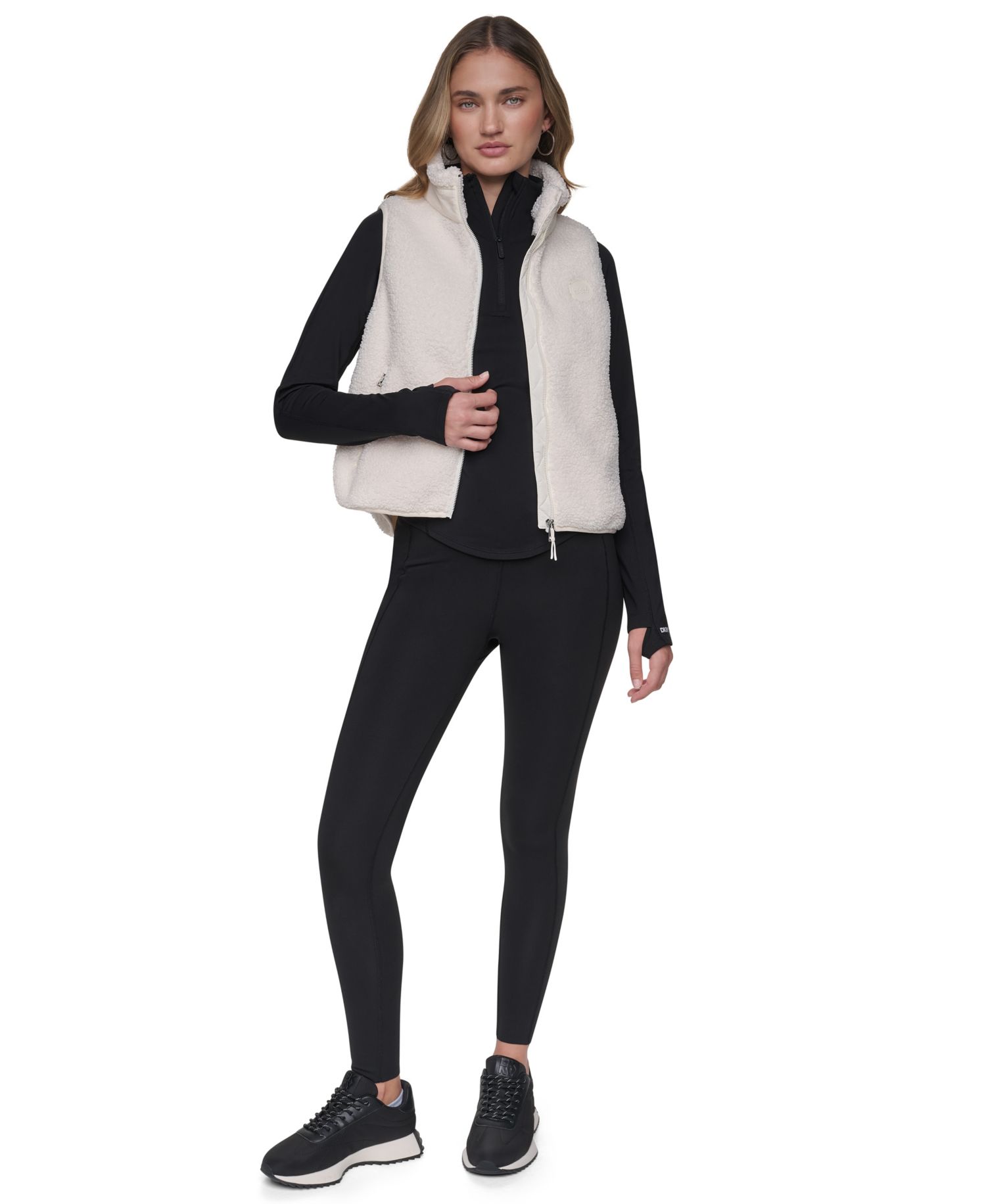 Women's Sherpa Mock-Neck Jacket with Woven Piecing