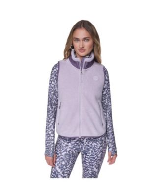 Women's Sherpa Mock-Neck Jacket with Woven Piecing