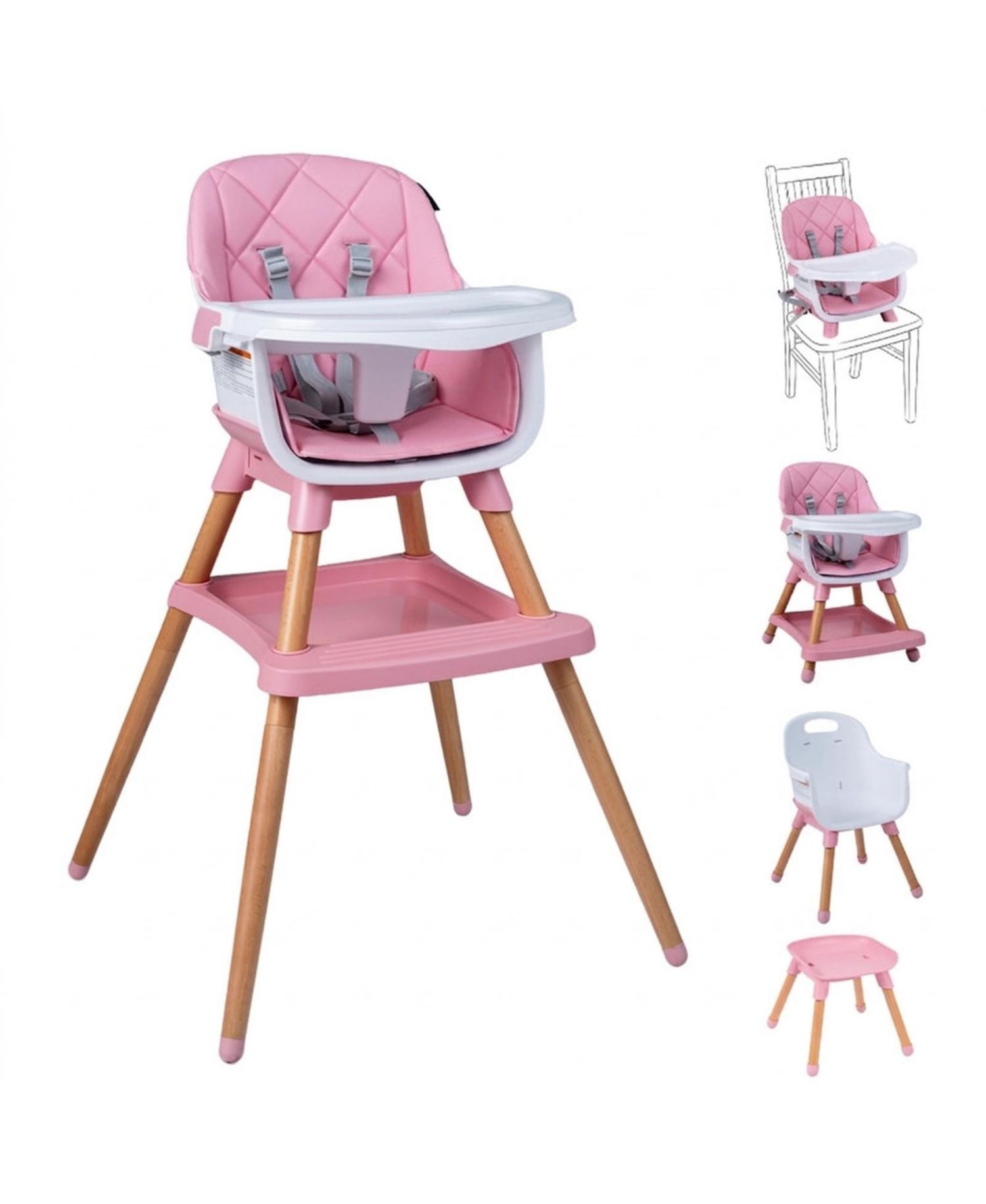 Convertible High Chair with Under-Seat Storage