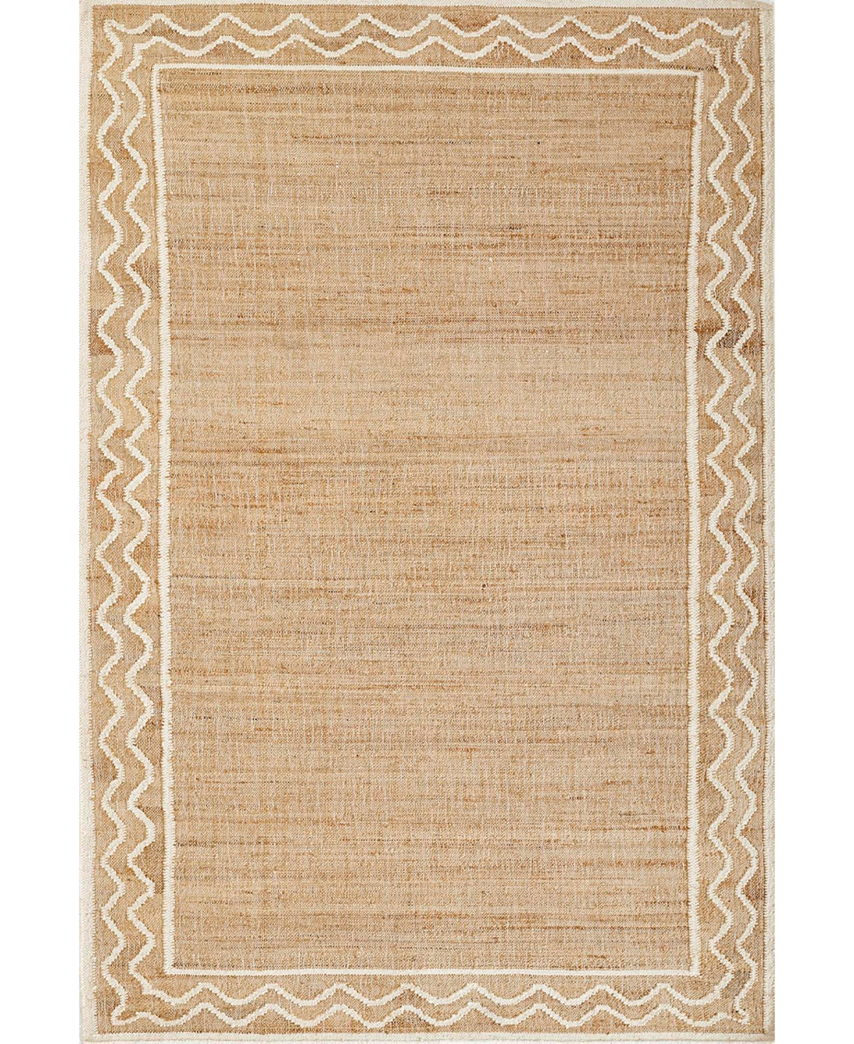 Fineas Coastal Beach Natural Patterned Jute Rug - 5'x8'