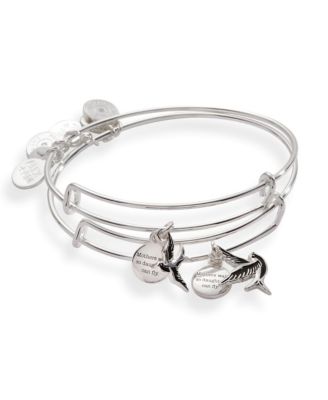 Women's Silver-Tone Brass Mother and Daughter Sparrow Bangle, 2-Piece Set