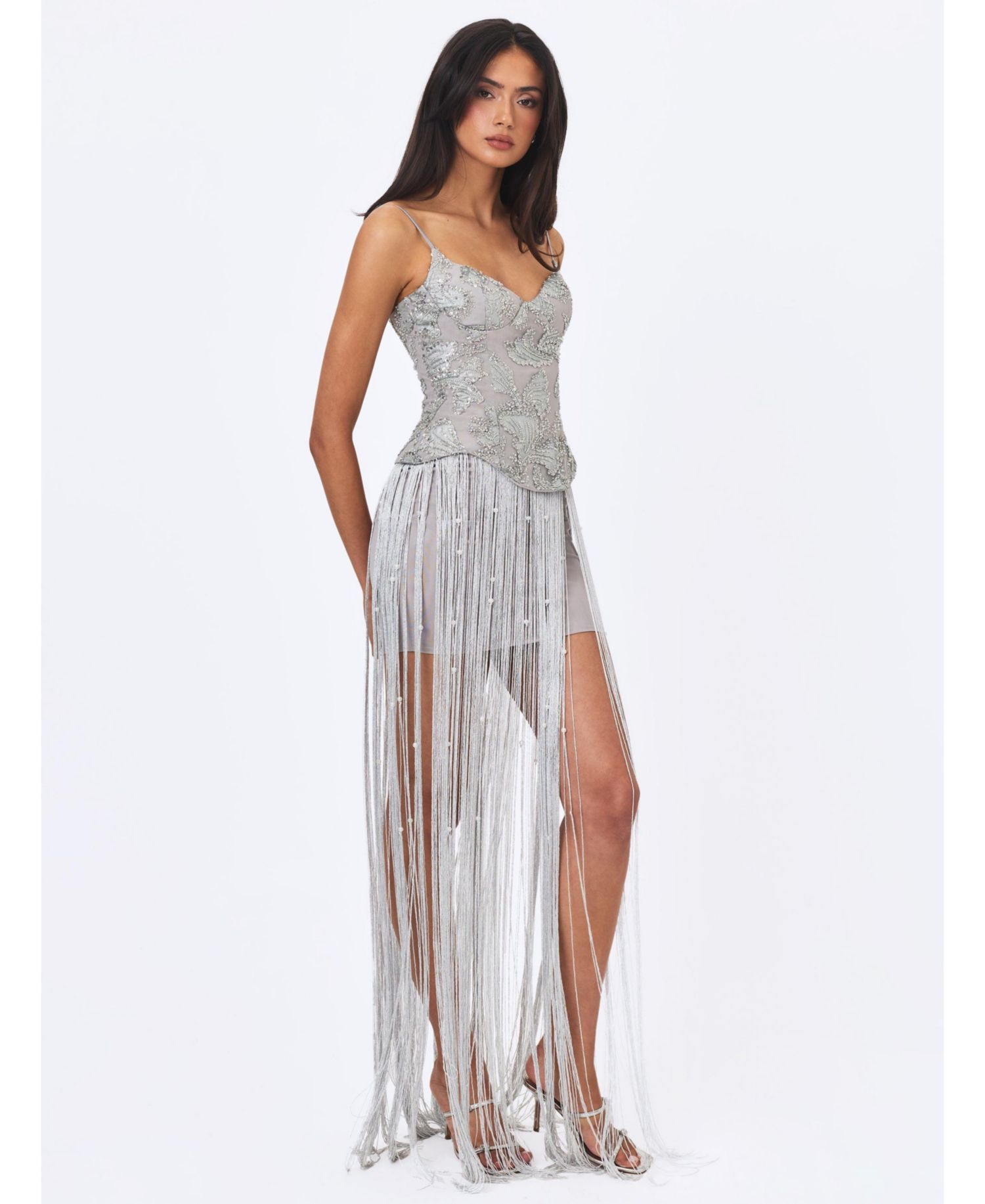 Women's Olisa Beaded Peplum Tassel Maxi Dress