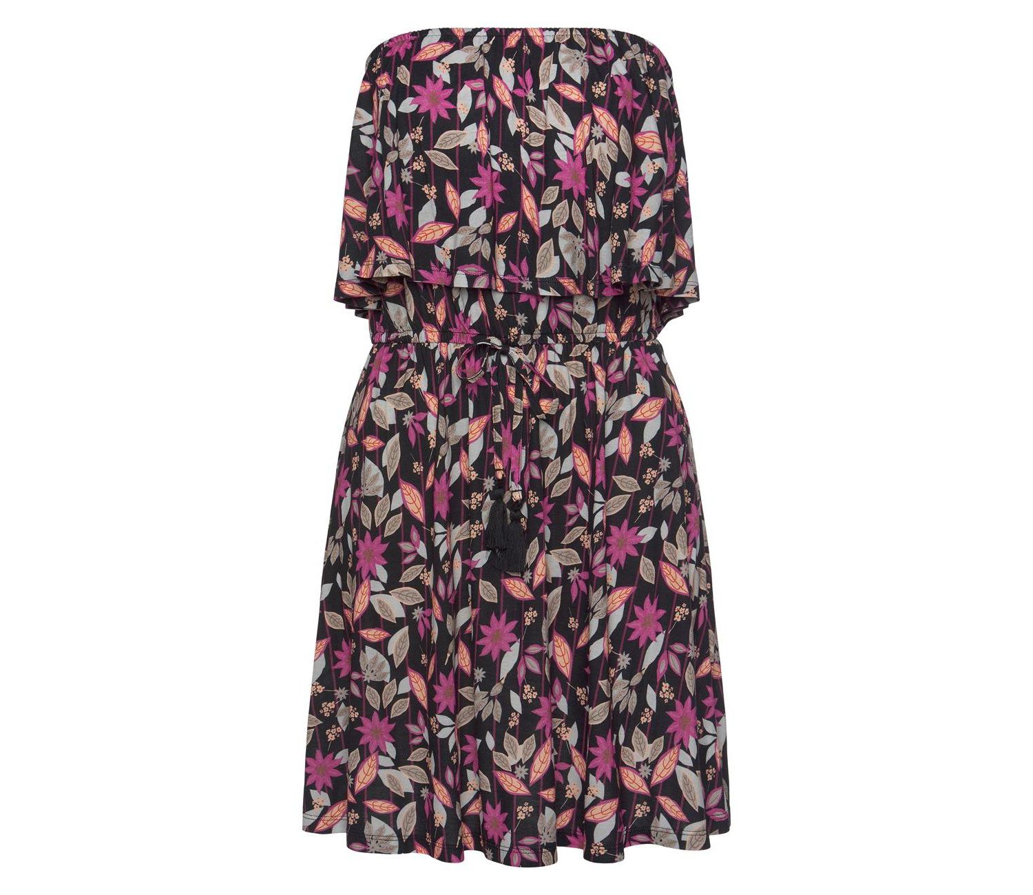 Women's Floral-Print Strapless Elastic-Waist Dress