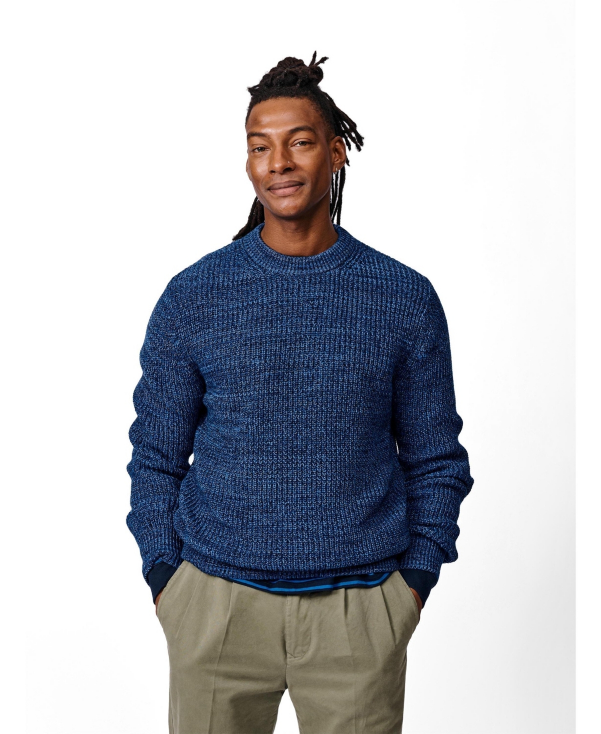 Aubin Men's Martin Ribbed Long-Sleeve Crew-Neck Sweater