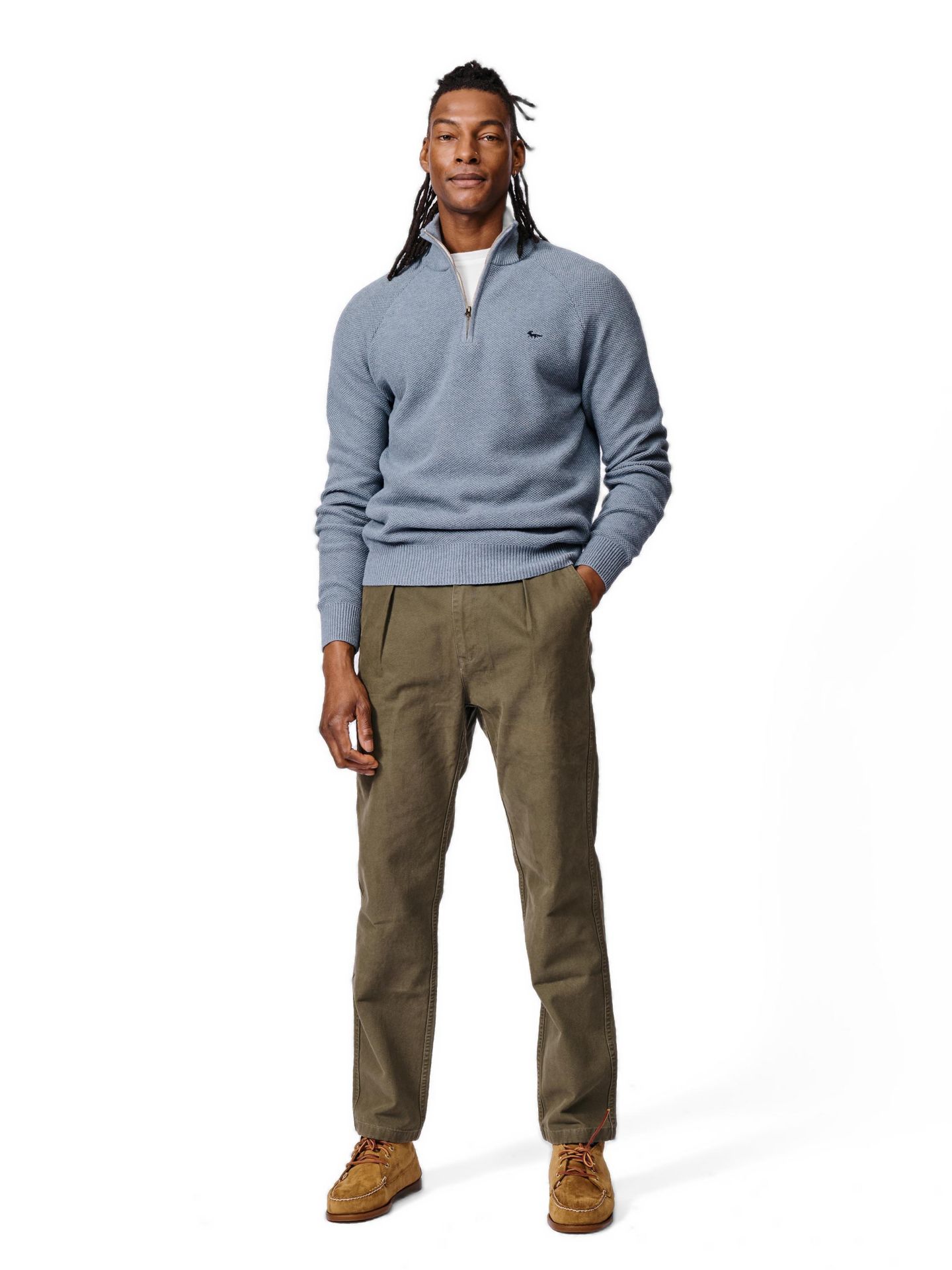 Мужской свитер Aubin Owmby Quarter-Zip Long Sleeve, цвет: Pale Bliue — фото 2