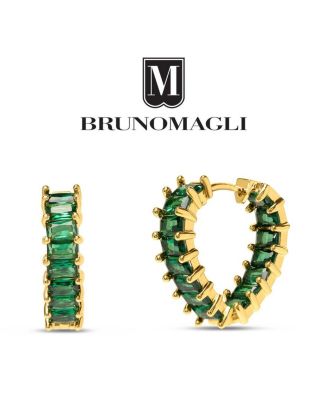 Rosa Crystal Gold-Tone Hoop Earrings