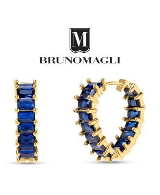 Rosa Gold Earrings, Zaffiro
