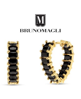 Crystal Rosa Dangle Hoop Earrings