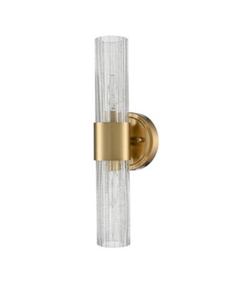 Modern Wall Sconce Light Brass Vanity Light with Crackle Glass