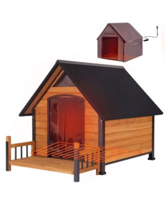 Heated Dog House Metal Frame with Heating Pad and Insulation Liner