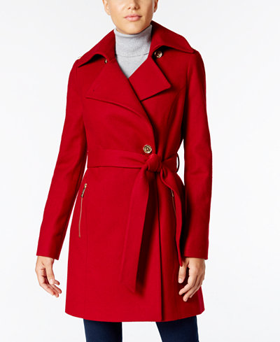 MICHAEL Michael Kors Wool-Blend Belted Walker Coat - Coats - Women - Macy's
