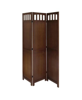 Antique Walnut Room Divider Panel – Folding Screen for Room Partition