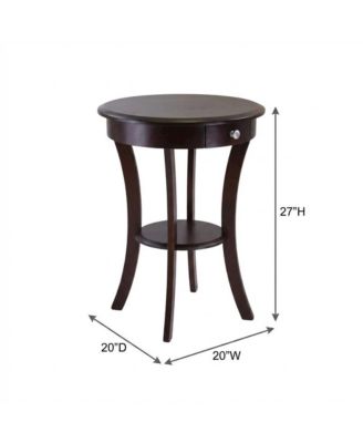 Round Accent Table, Drawer, Round Shelf, End Table
