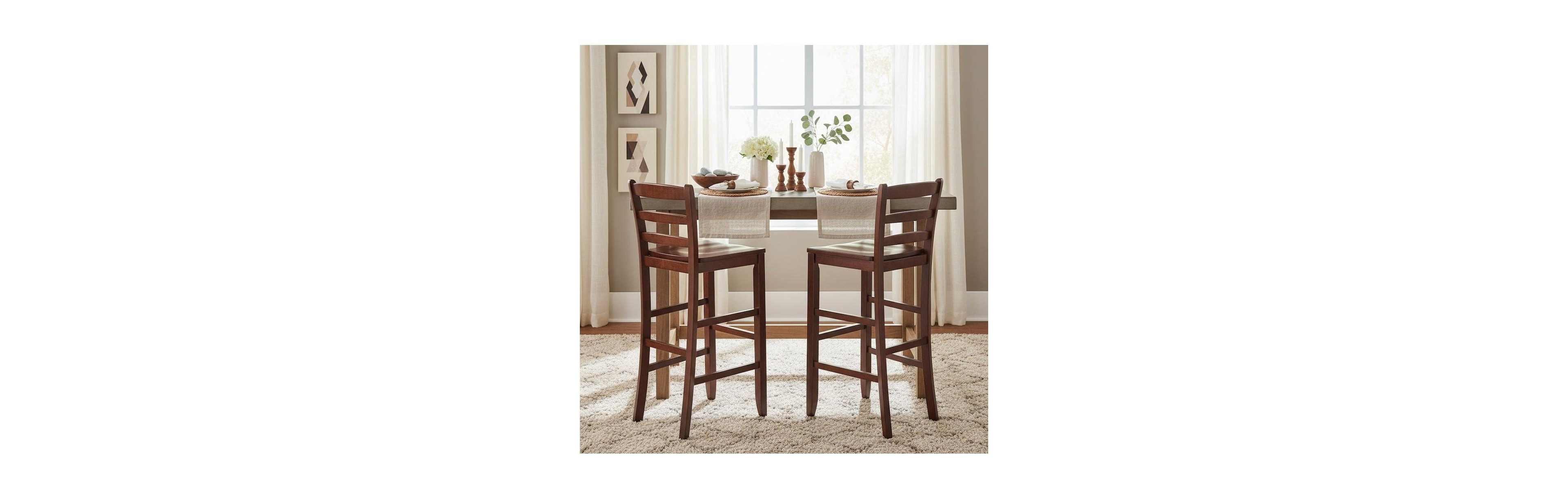 FurniFact 2-Piece Ladder Back Bar Stools